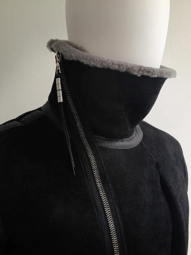 Black leather hibernatus coat