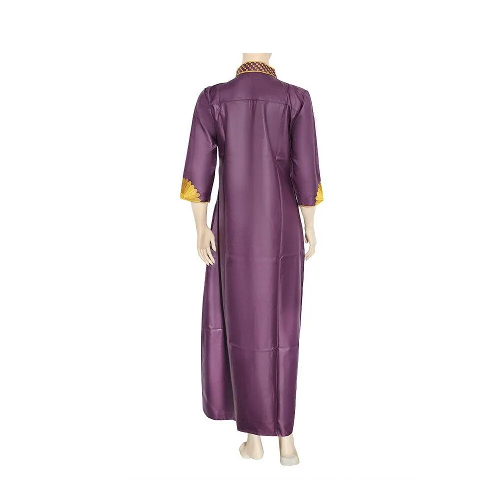 Islamic Abaya Dress with Batik Fabric and African Embroidery