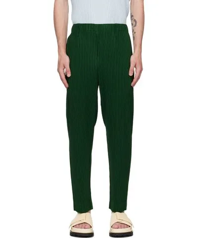 Issey Miyake Green Tailored Pleats 1 Trousers