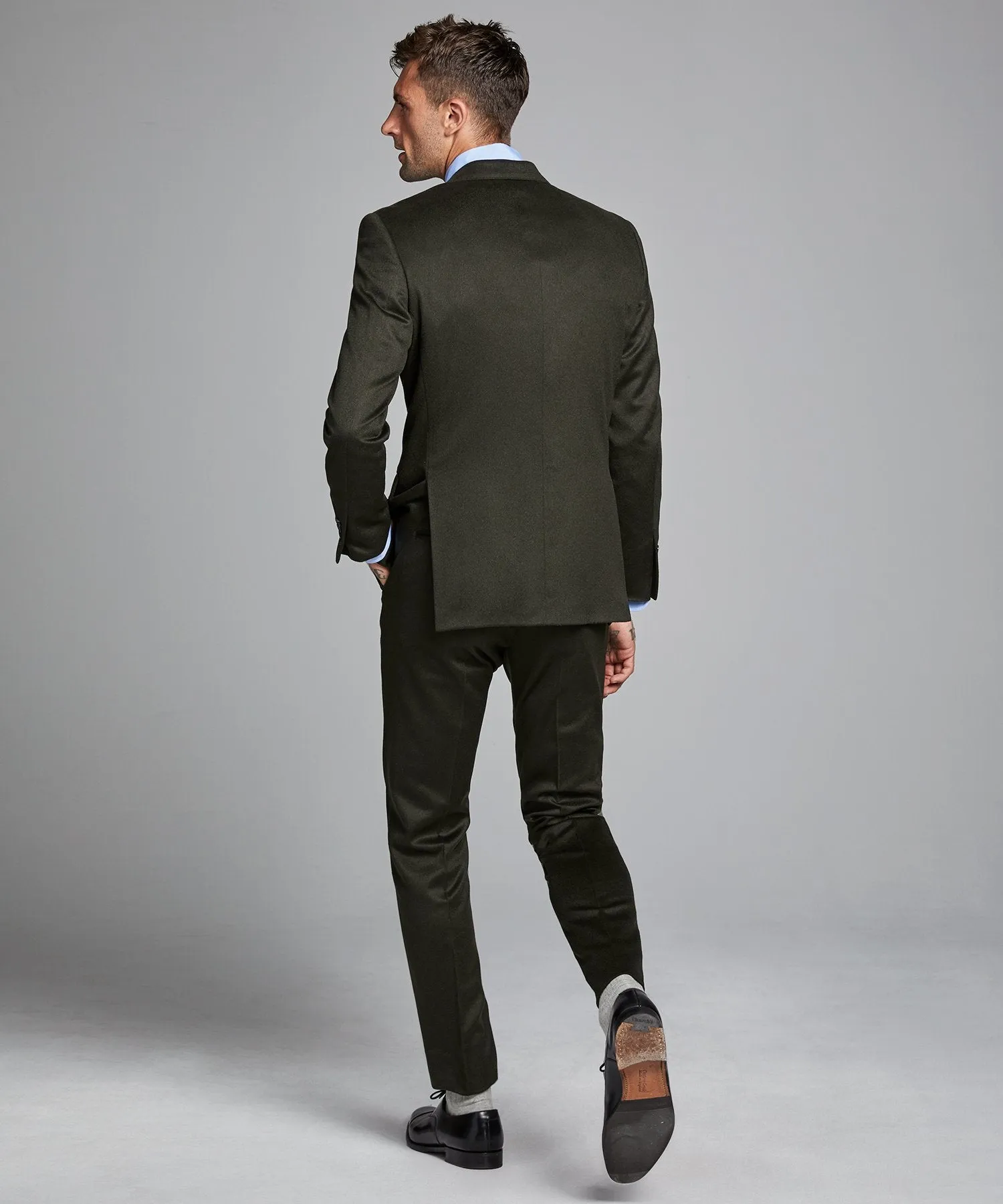 Olive Italian Cashmere Sutton Suit Jacket