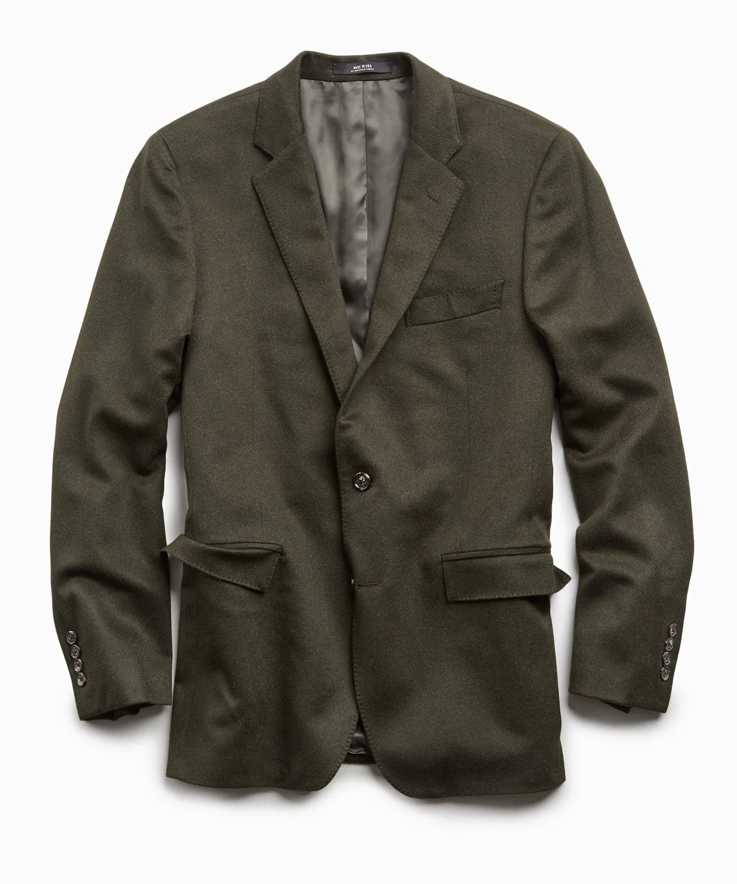 Olive Italian Cashmere Sutton Suit Jacket