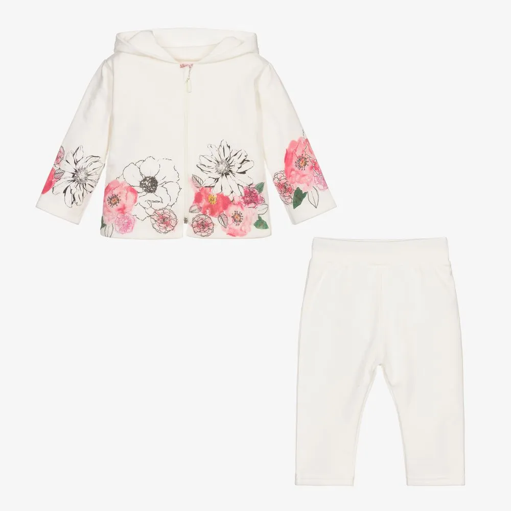 Floral Ivory Cotton Tracksuit