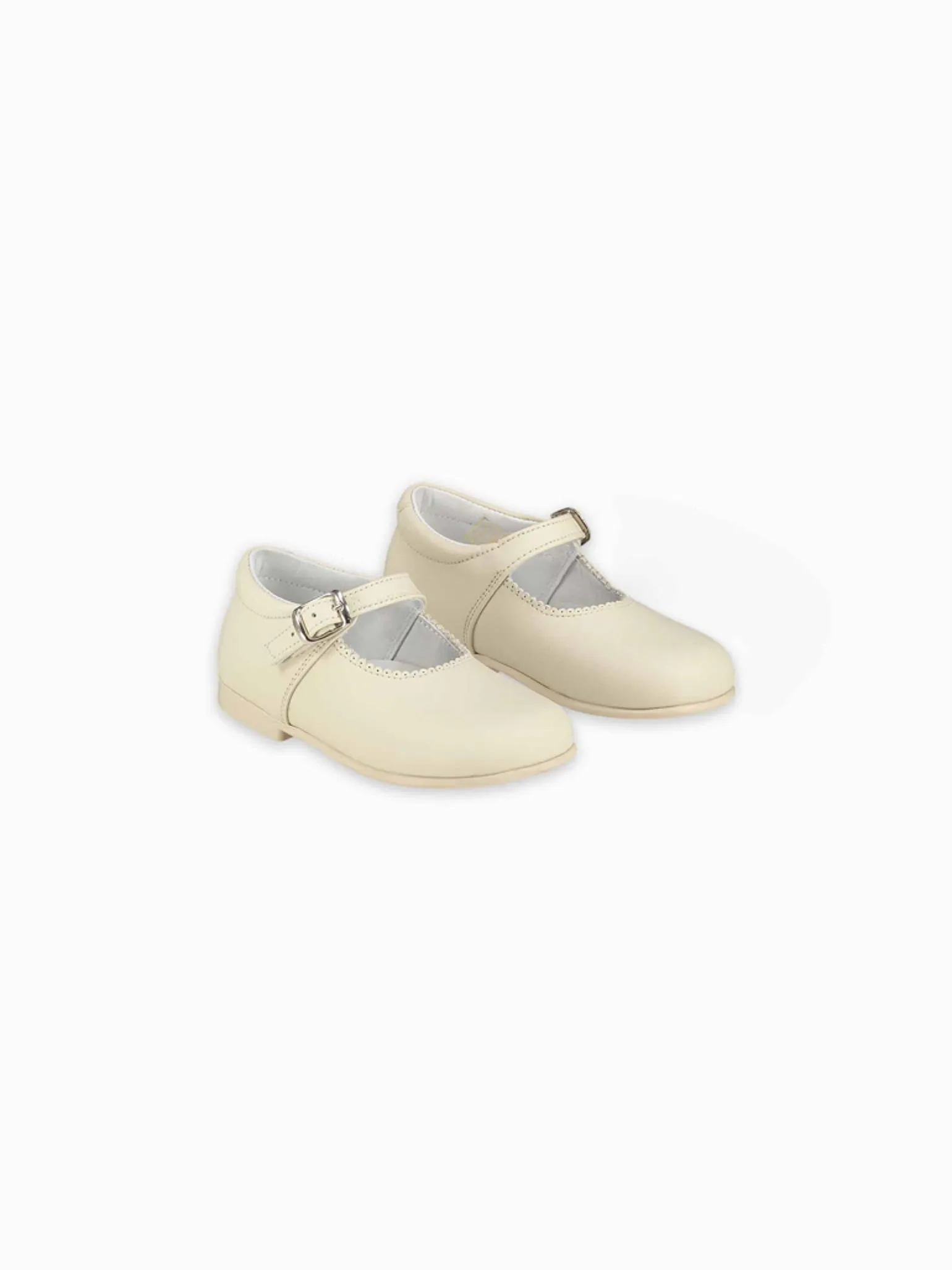 Ivory Leather Toddler Mary Jane Shoes