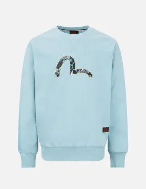 Japanese-pattern Seagull Print Sweatshirt