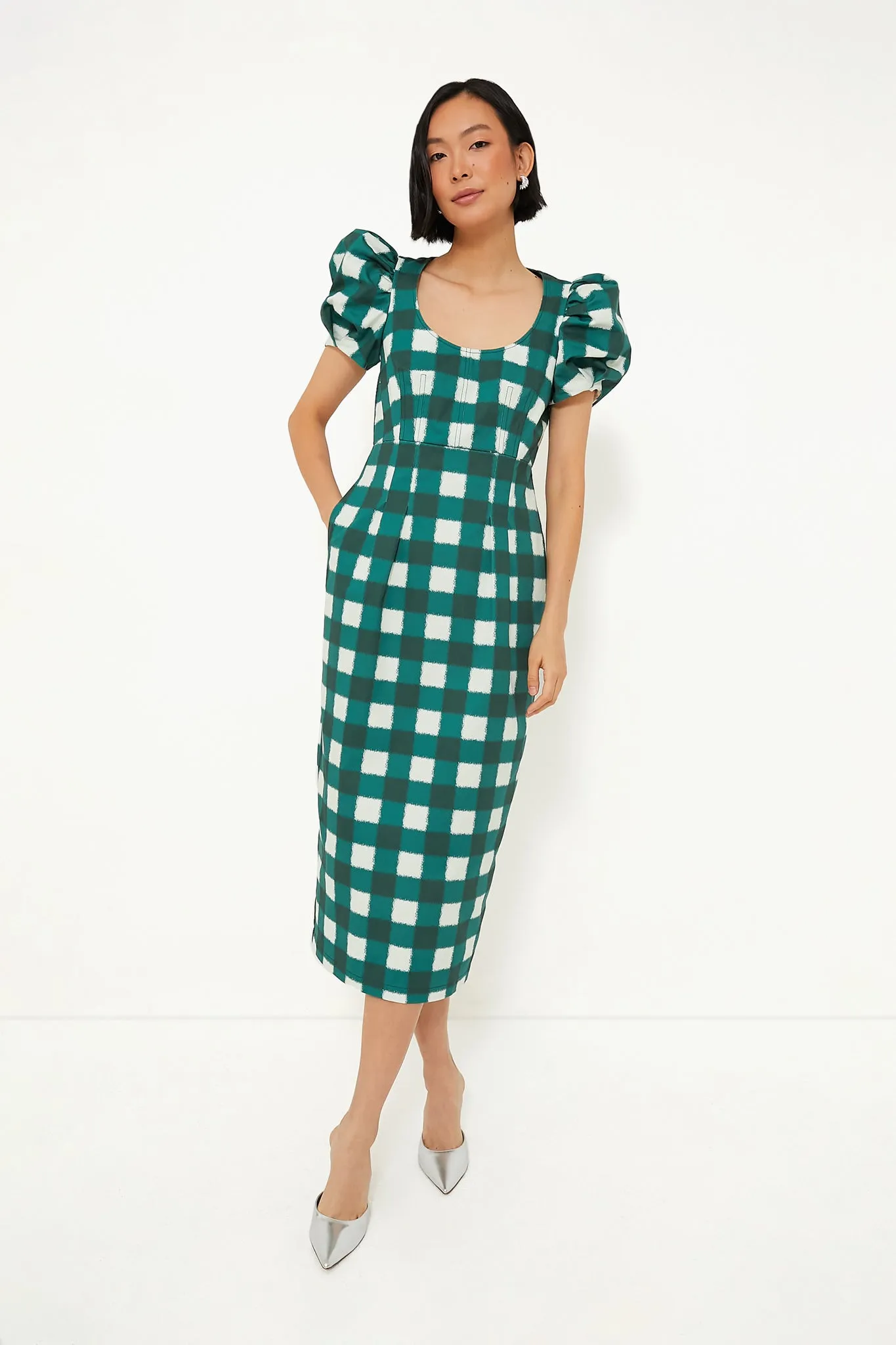 Juniper Warped Gingham Alexandra Dress