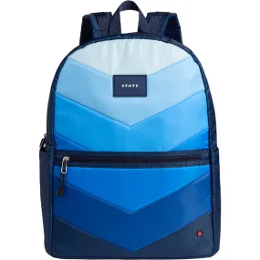 Kane Double Pocket Large Backpack Blue Chevron Puffer