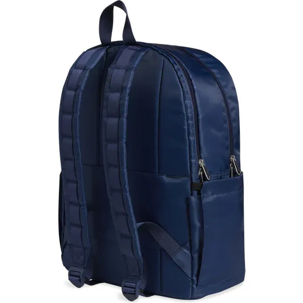 Kane Double Pocket Large Backpack Blue Chevron Puffer