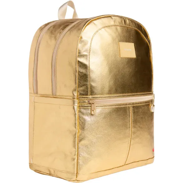 Kane Double Pocket Large Backpack in Gold by STATE