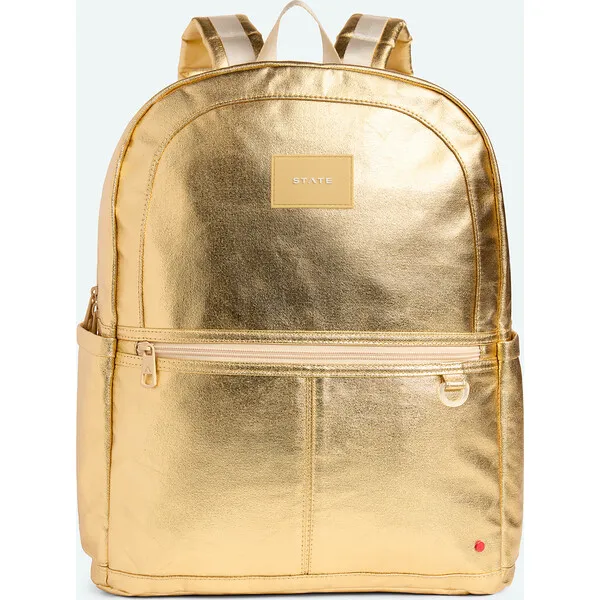 Kane Double Pocket Large Backpack in Gold by STATE