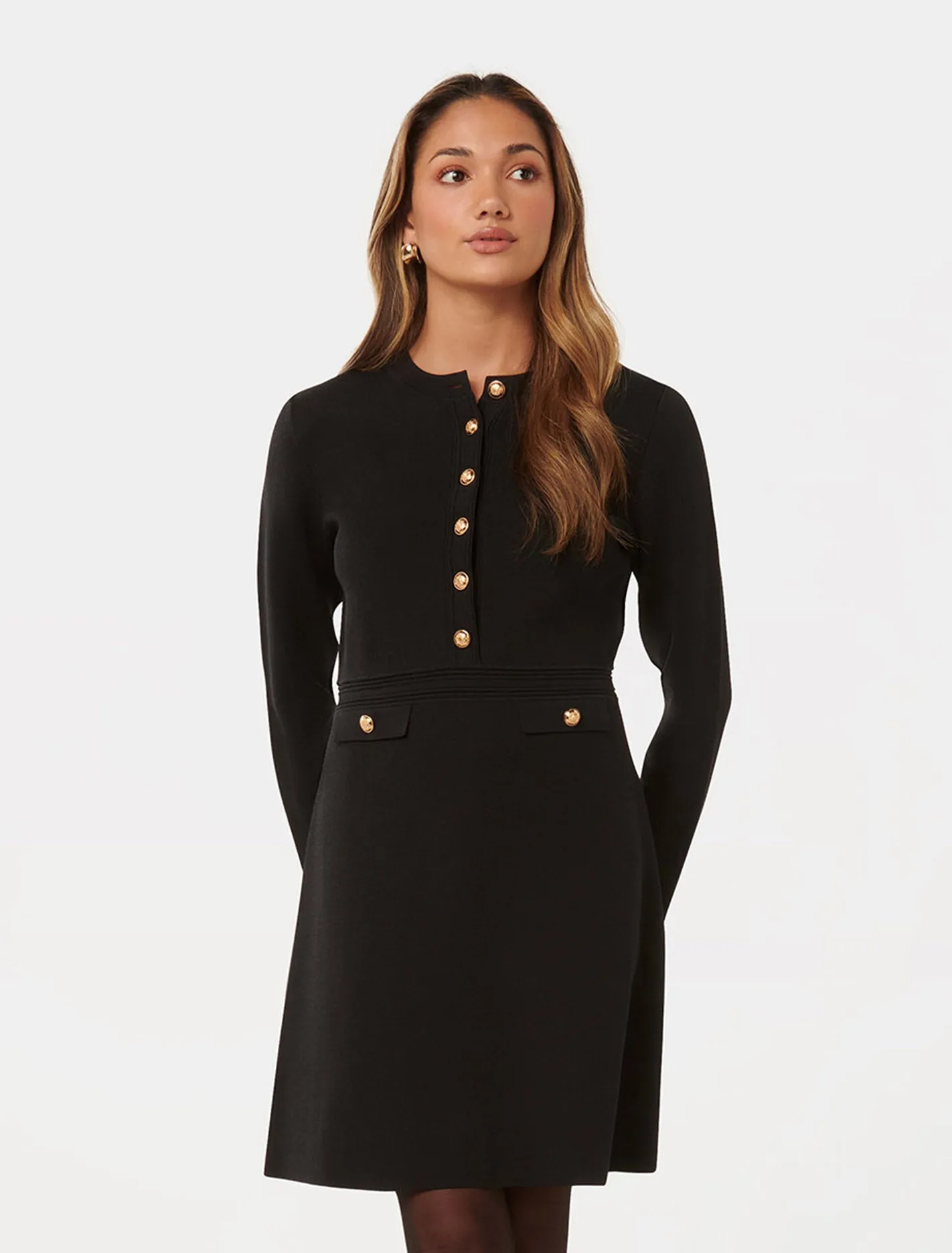 Karina Petite Long-Sleeve Knit Dress