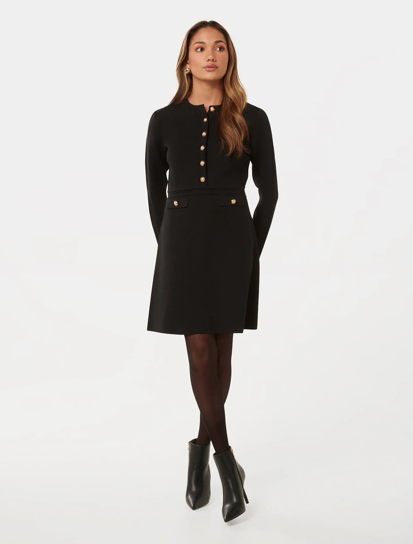 Karina Petite Long-Sleeve Knit Dress