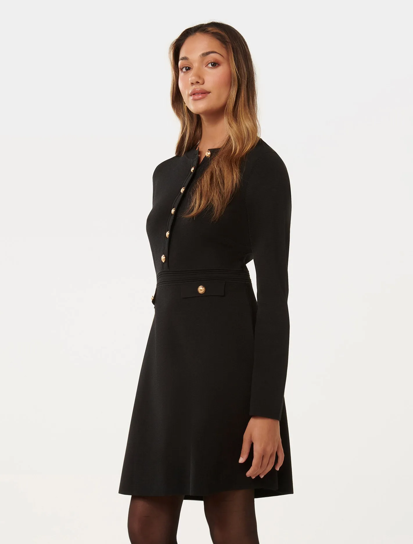 Karina Petite Long-Sleeve Knit Dress