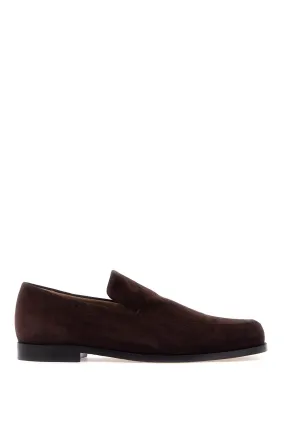 Khaite Alessio Suede Leather Moccasin Shoe in Brown