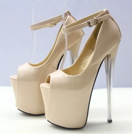 Khaki Patent Mary Jane Super Stiletto Heels