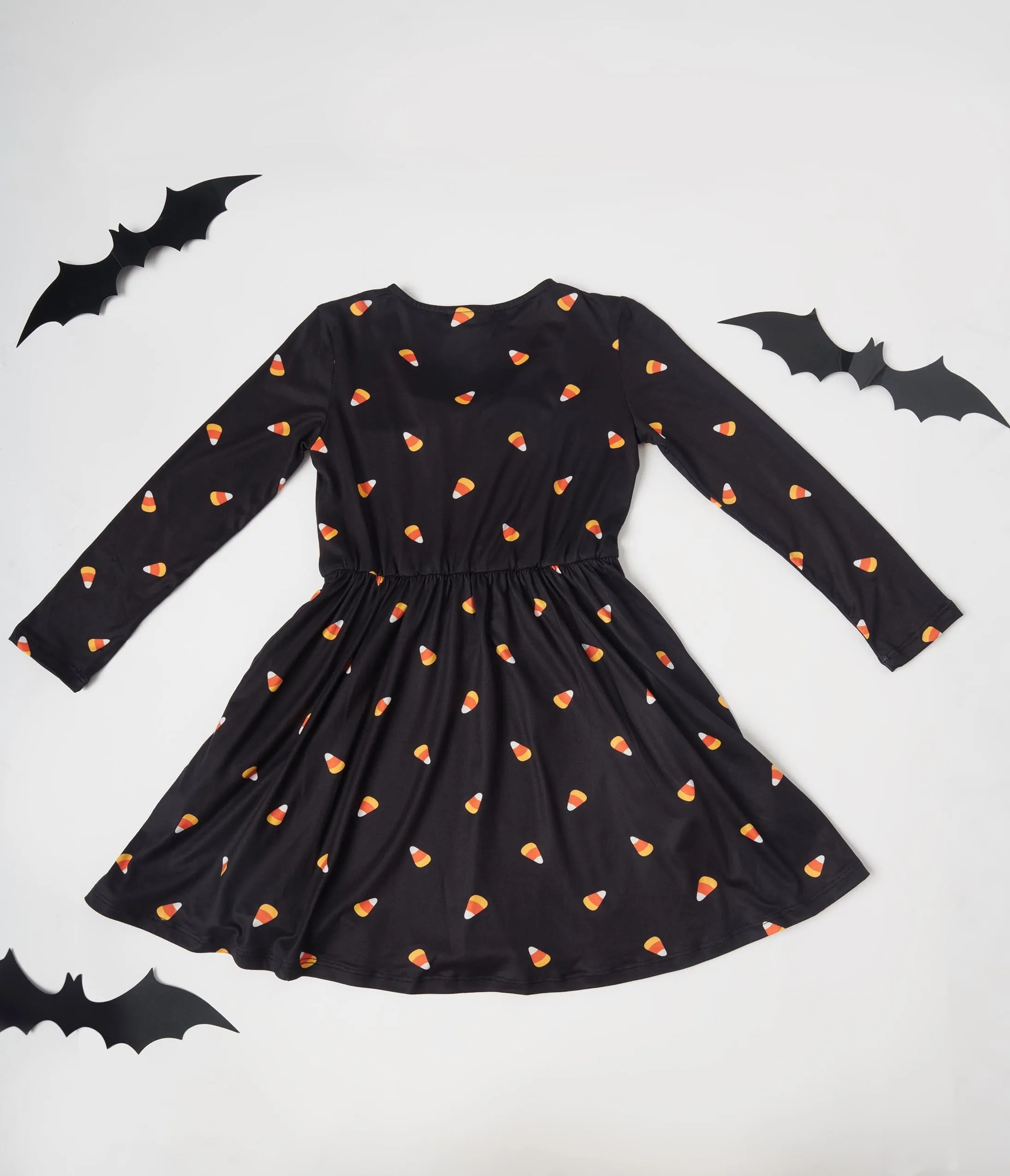 Kids Fit and Flare Candy Corn Dress with Hello Gorgeous Print