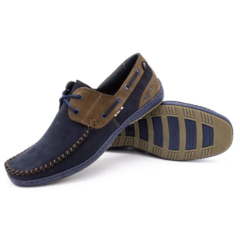 Navy blue KOMODO men's moccasins