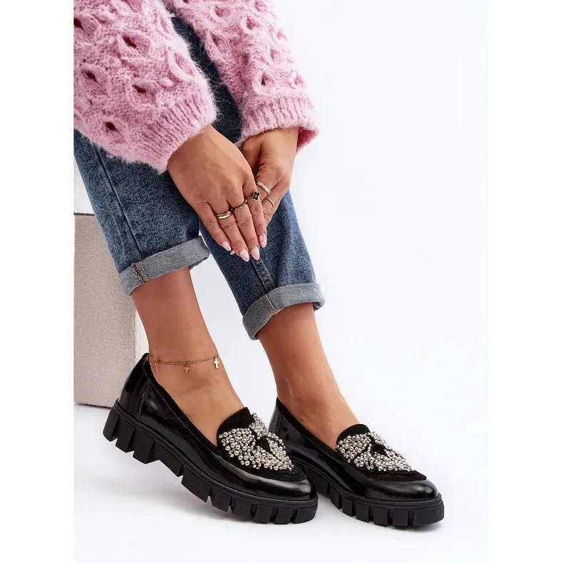 Ladies' patent moccasins Laura Messi 2785 Black