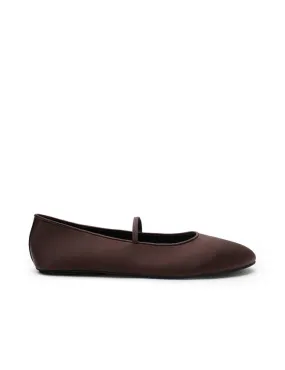 Lea Ballet Flat | Brown Satin