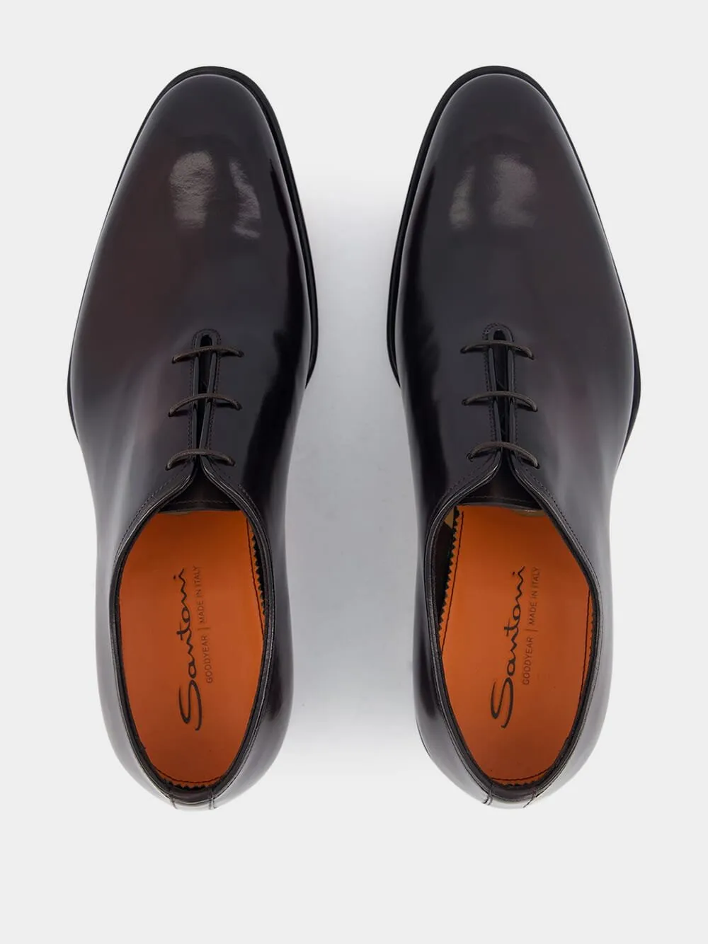 Leather Wholecut Lace-Up Shoes