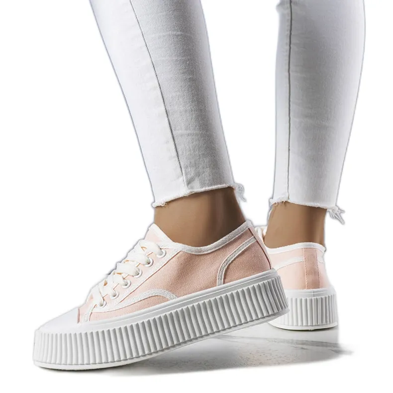 Light pink platform sneakers from Delores