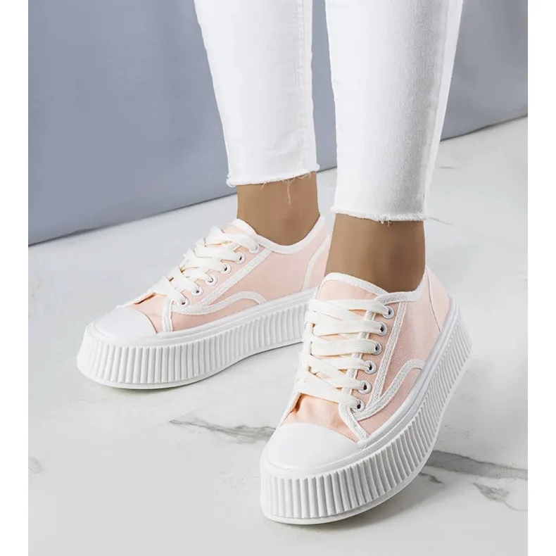 Light pink platform sneakers from Delores