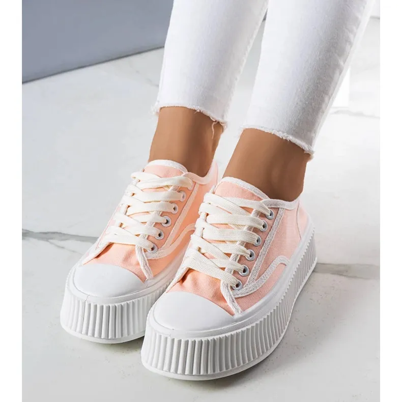 Light pink platform sneakers from Delores