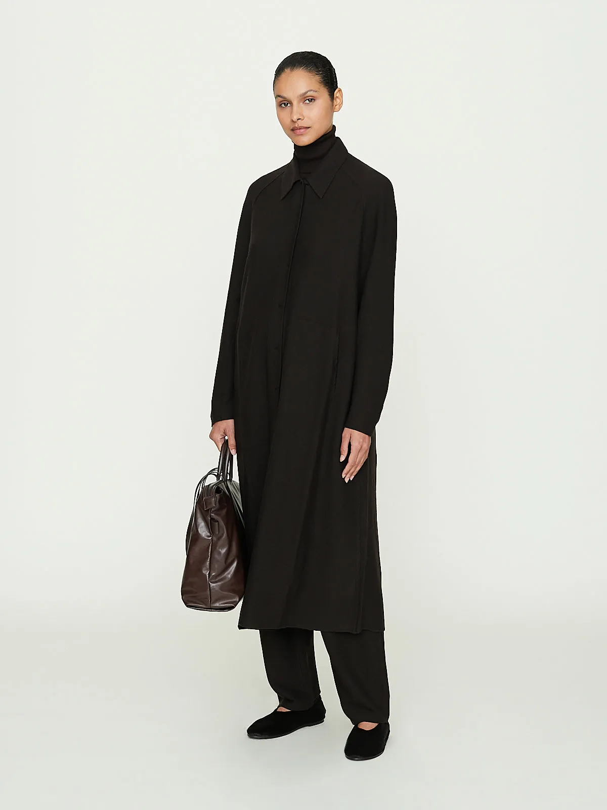 Light Weight Brown Travel Duster Coat