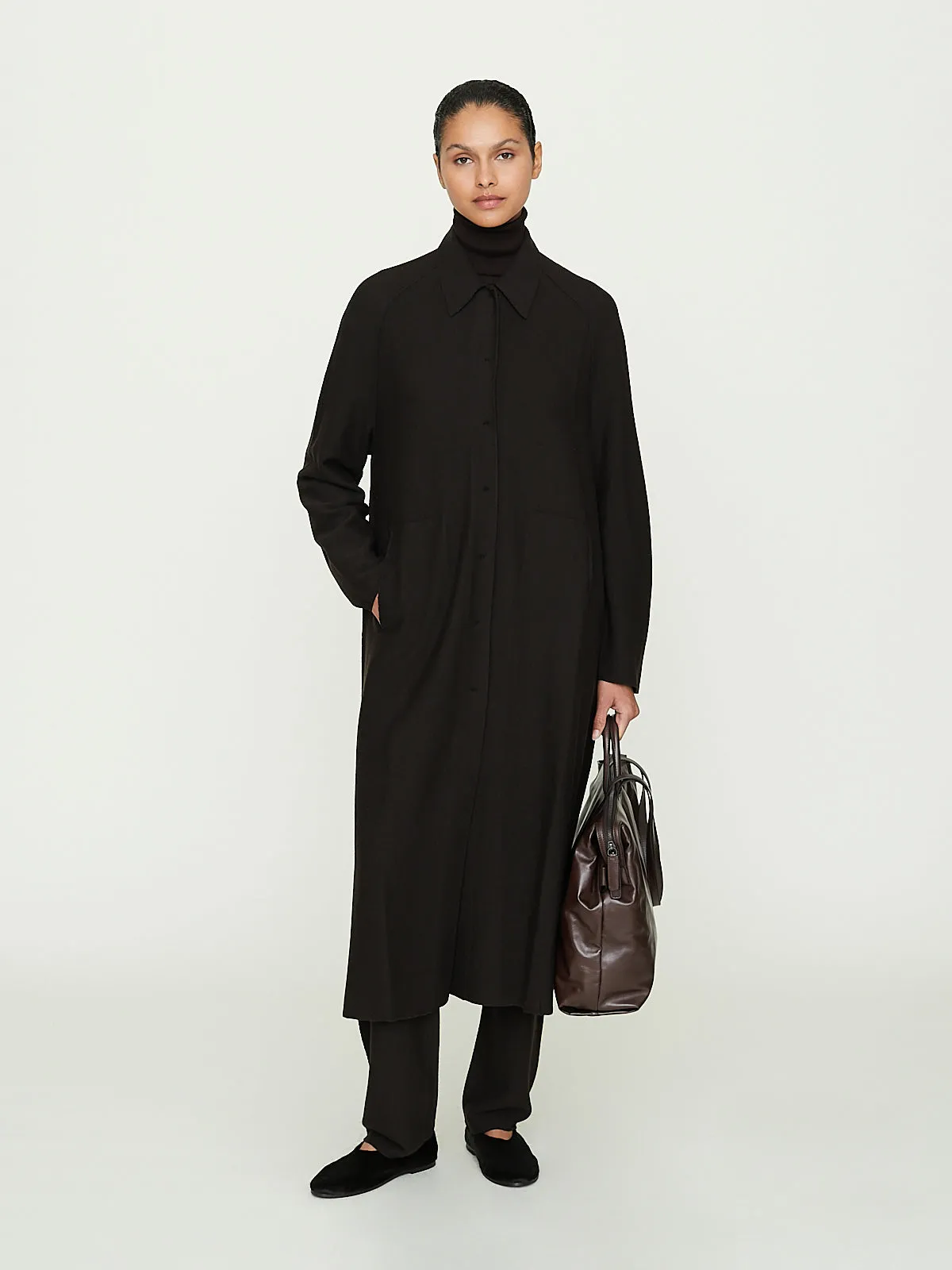 Light Weight Brown Travel Duster Coat