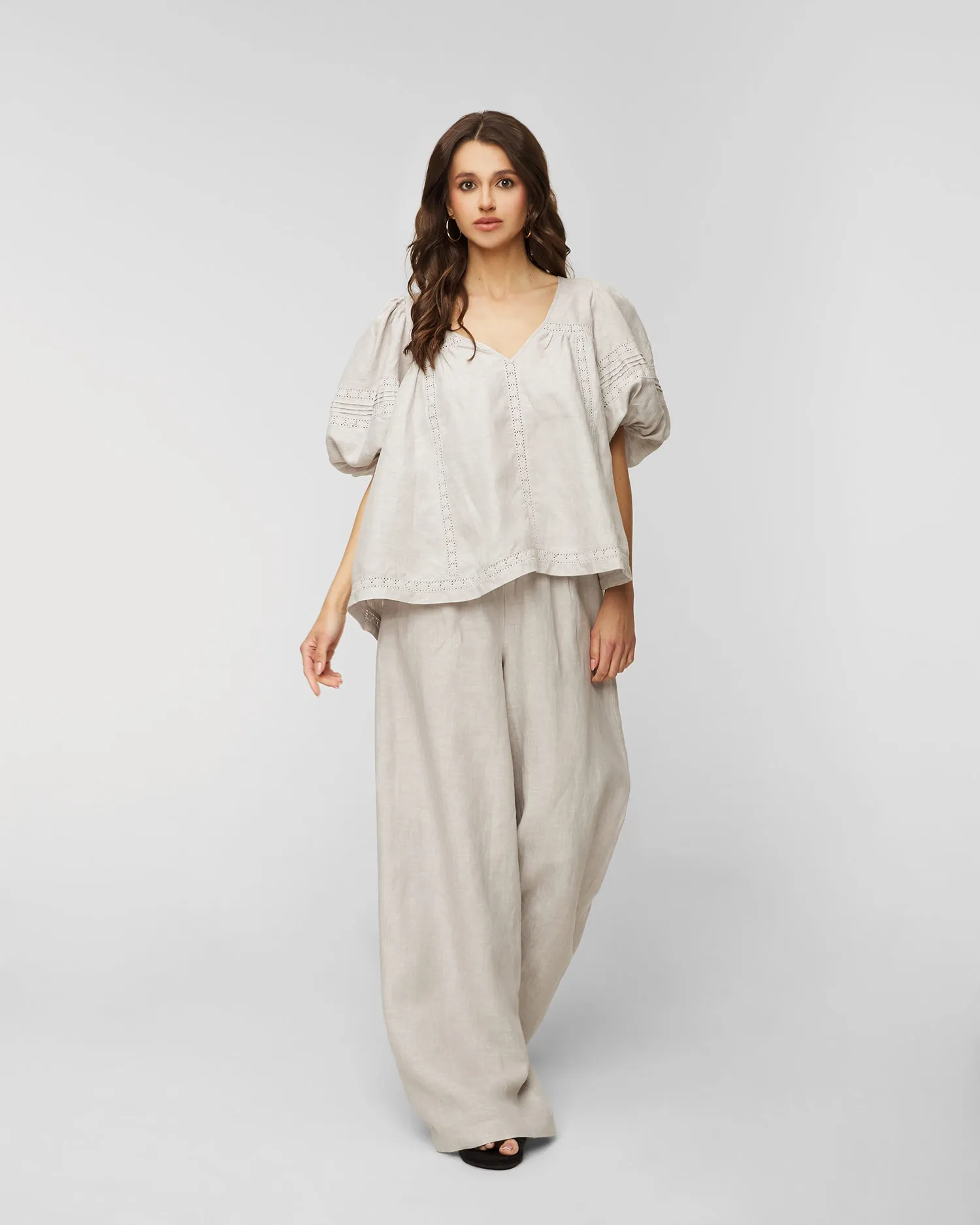 Linen trousers Joslin Delilah JOS231487-moon