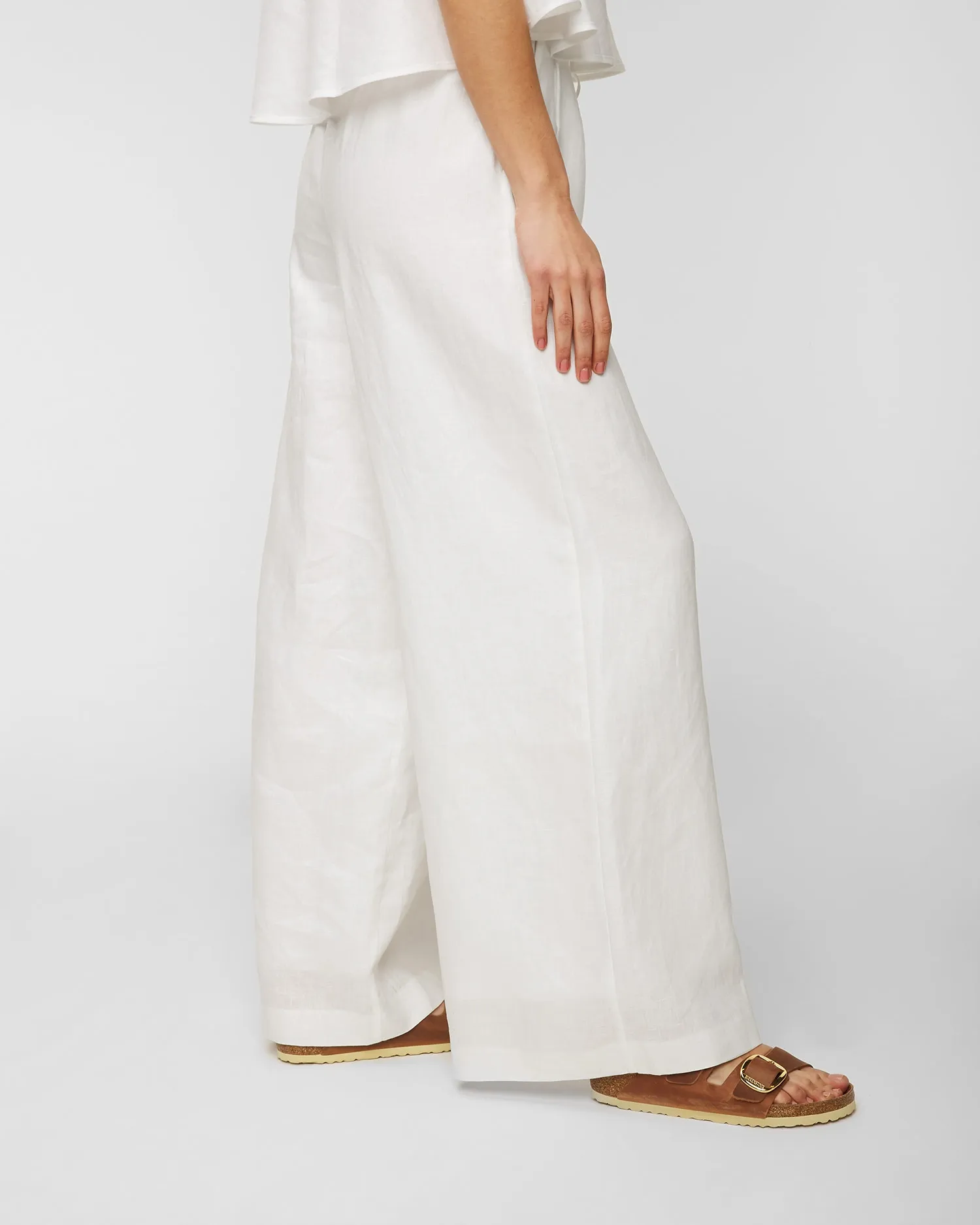 Linen trousers Joslin Sophia JOS221459-optical-white