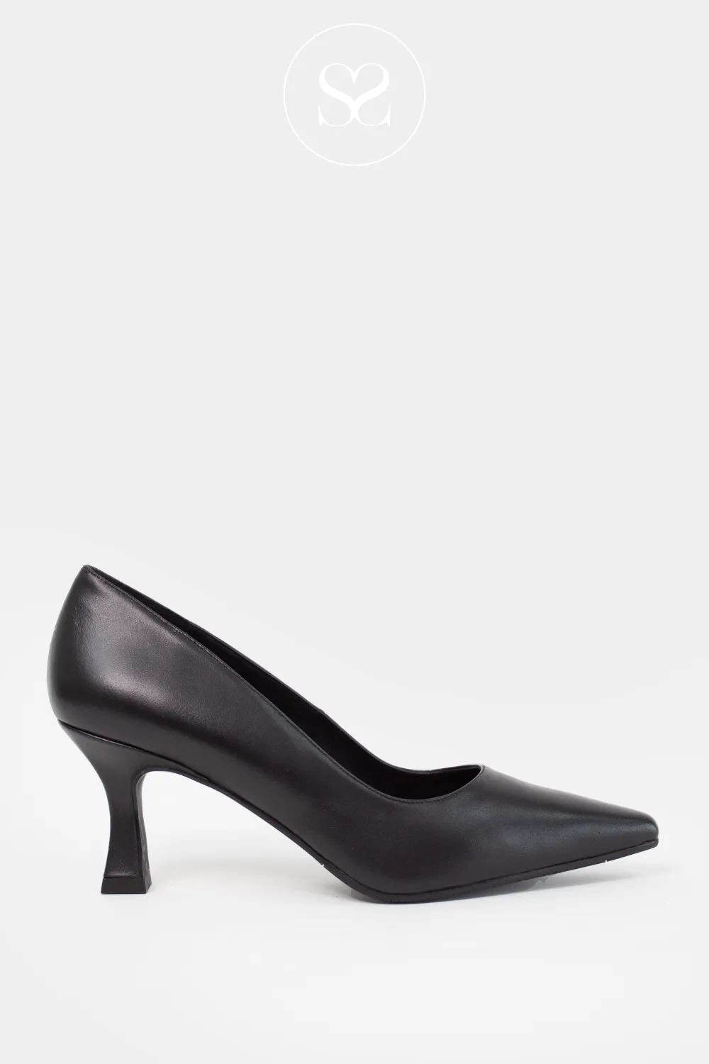 LODI NEW JONA FULL BLACK LEATHER COURT SHOES ( BLACK INSOLE)