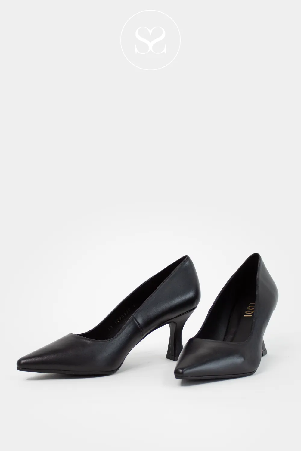 LODI NEW JONA FULL BLACK LEATHER COURT SHOES ( BLACK INSOLE)