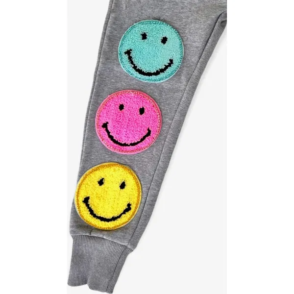 Lola + The Boys Crystal Emoji Joggers, Grey