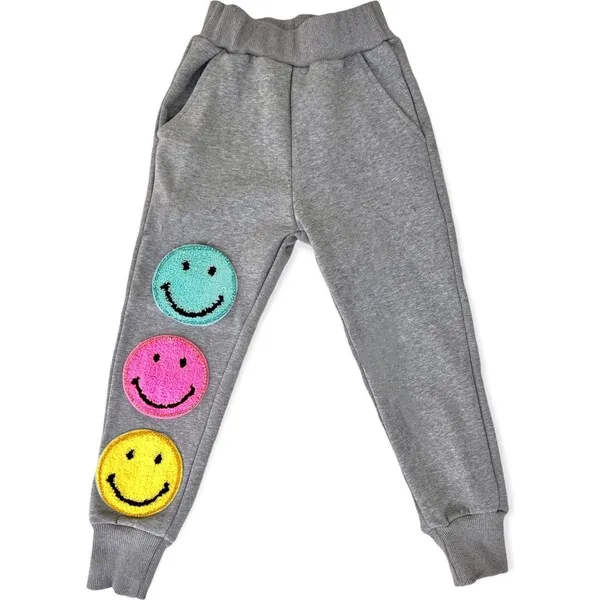 Lola + The Boys Crystal Emoji Joggers, Grey