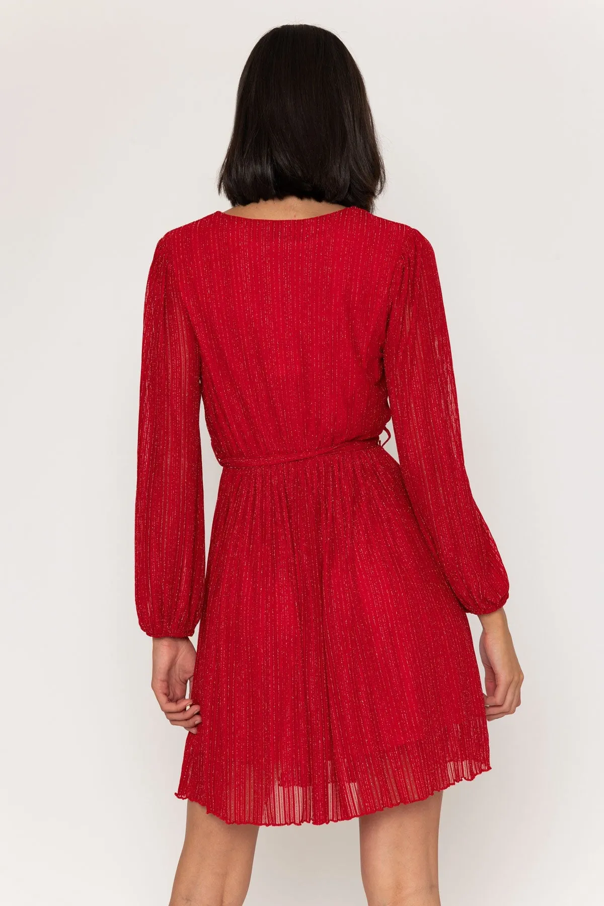 Long Sleeve Freya Mini Dress in Red