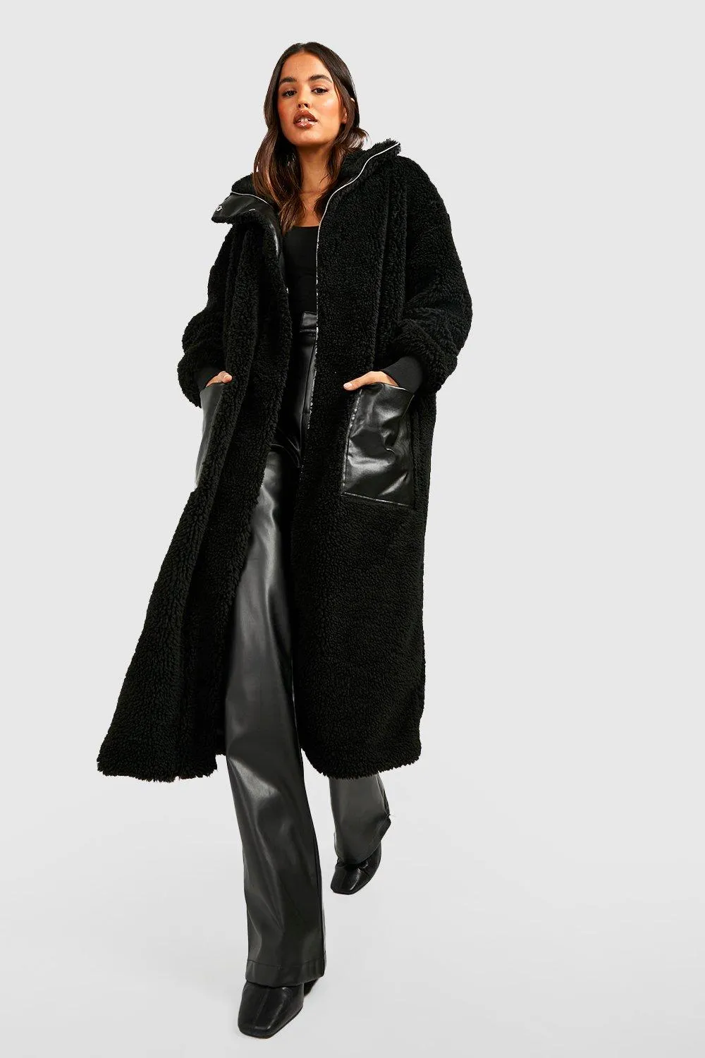 Longline Teddy Faux Fur Coat