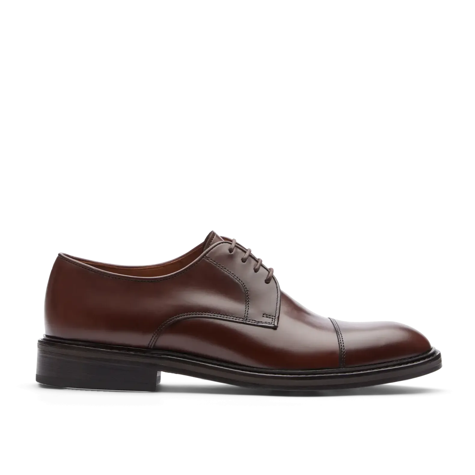 LOTTUSSE Harrys Men's Semi-Glossy Cowhide Derby Shoes in Brown