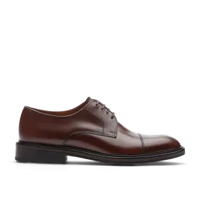 LOTTUSSE Harrys Men's Semi-Glossy Cowhide Derby Shoes in Brown