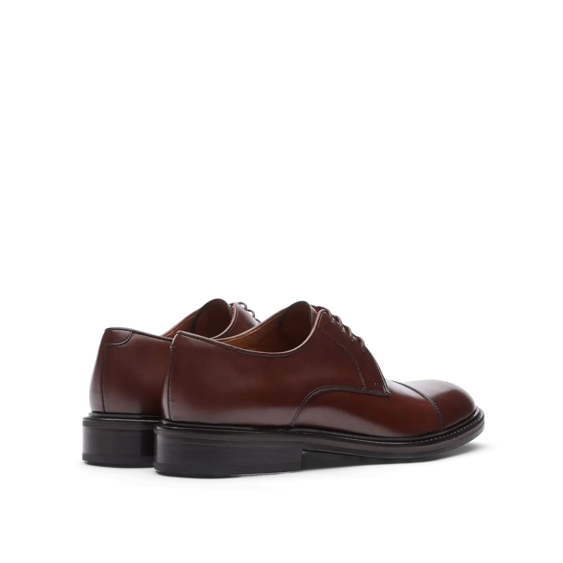 LOTTUSSE Harrys Men's Semi-Glossy Cowhide Derby Shoes in Brown