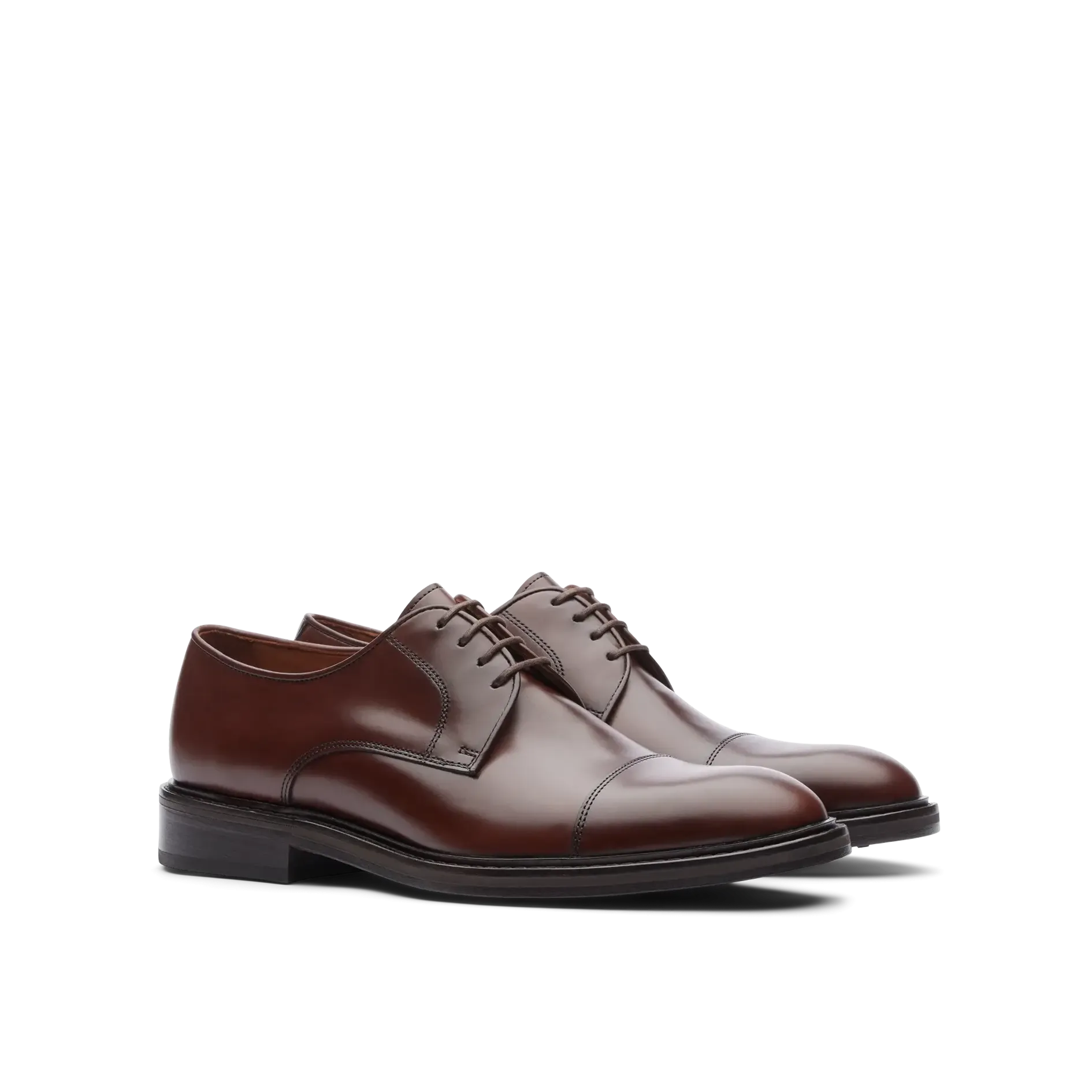 LOTTUSSE Harrys Men's Semi-Glossy Cowhide Derby Shoes in Brown