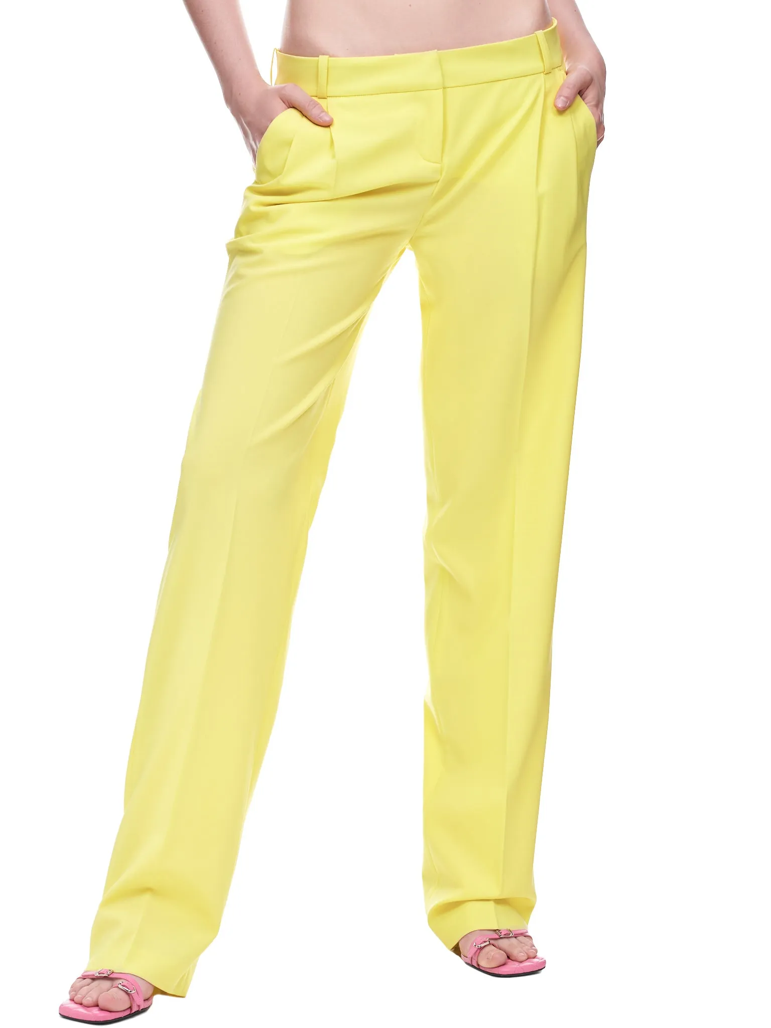 Low-Rise Trousers (COPP26106-YELLOW)