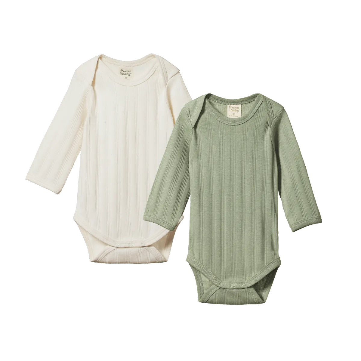 L/S Bodysuit Derby 2 Pack || Natural/Nettle