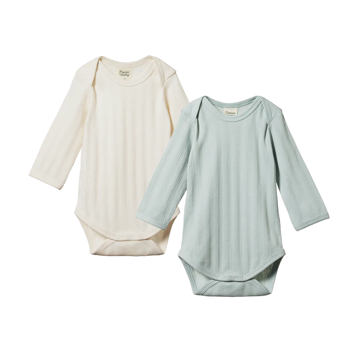 L/S Bodysuit Derby 2 Pack || Natural/Sea