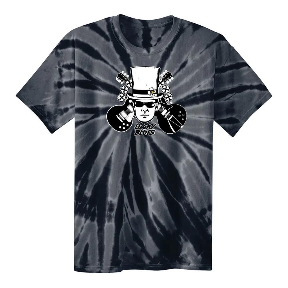 Lucky Blues Top Hat Tie Dye T-Shirt (Unisex)