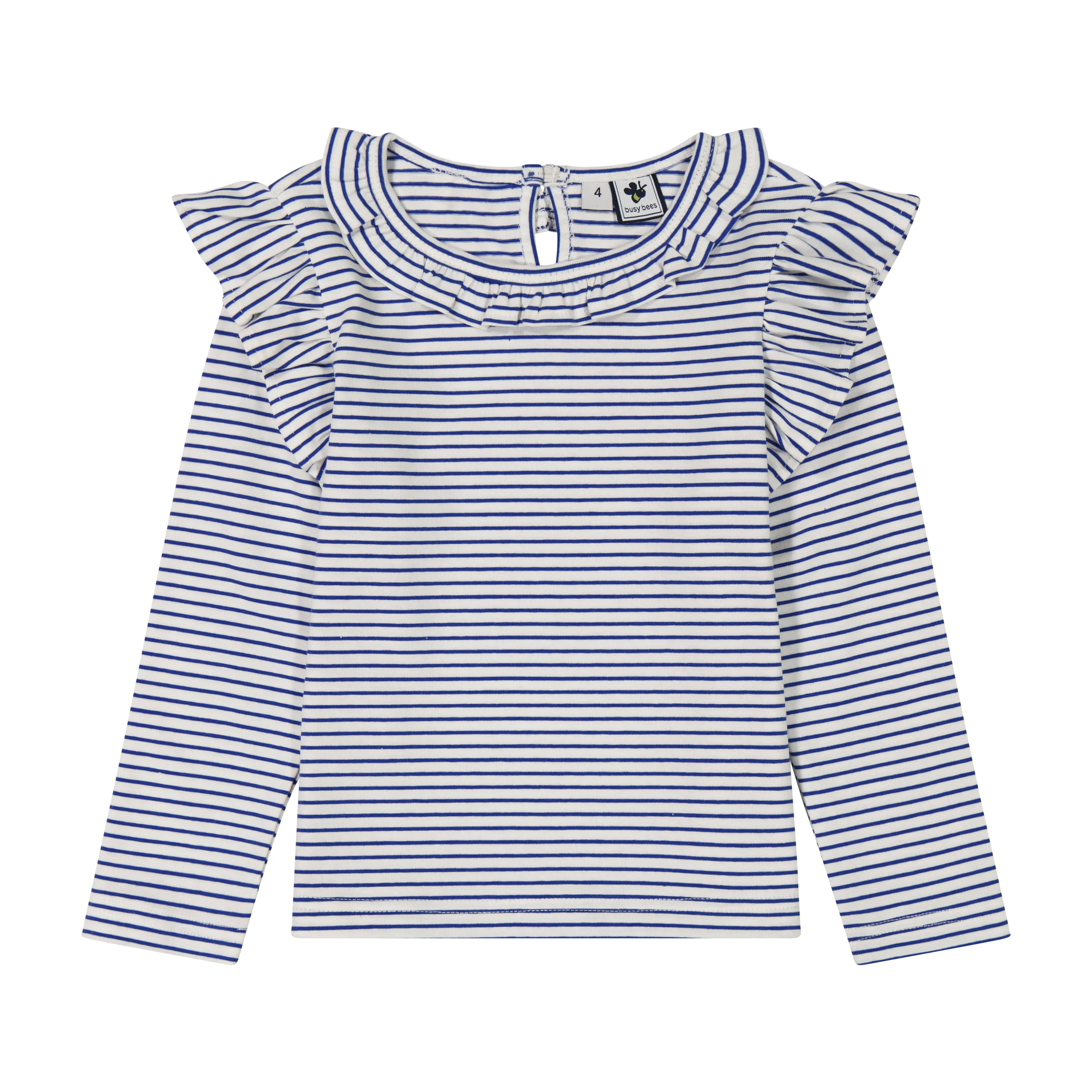 Luna Girls Blue Stripe Ruffle Top