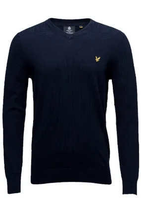 Lyle & Scott Merino V-Neck Sweater Navy