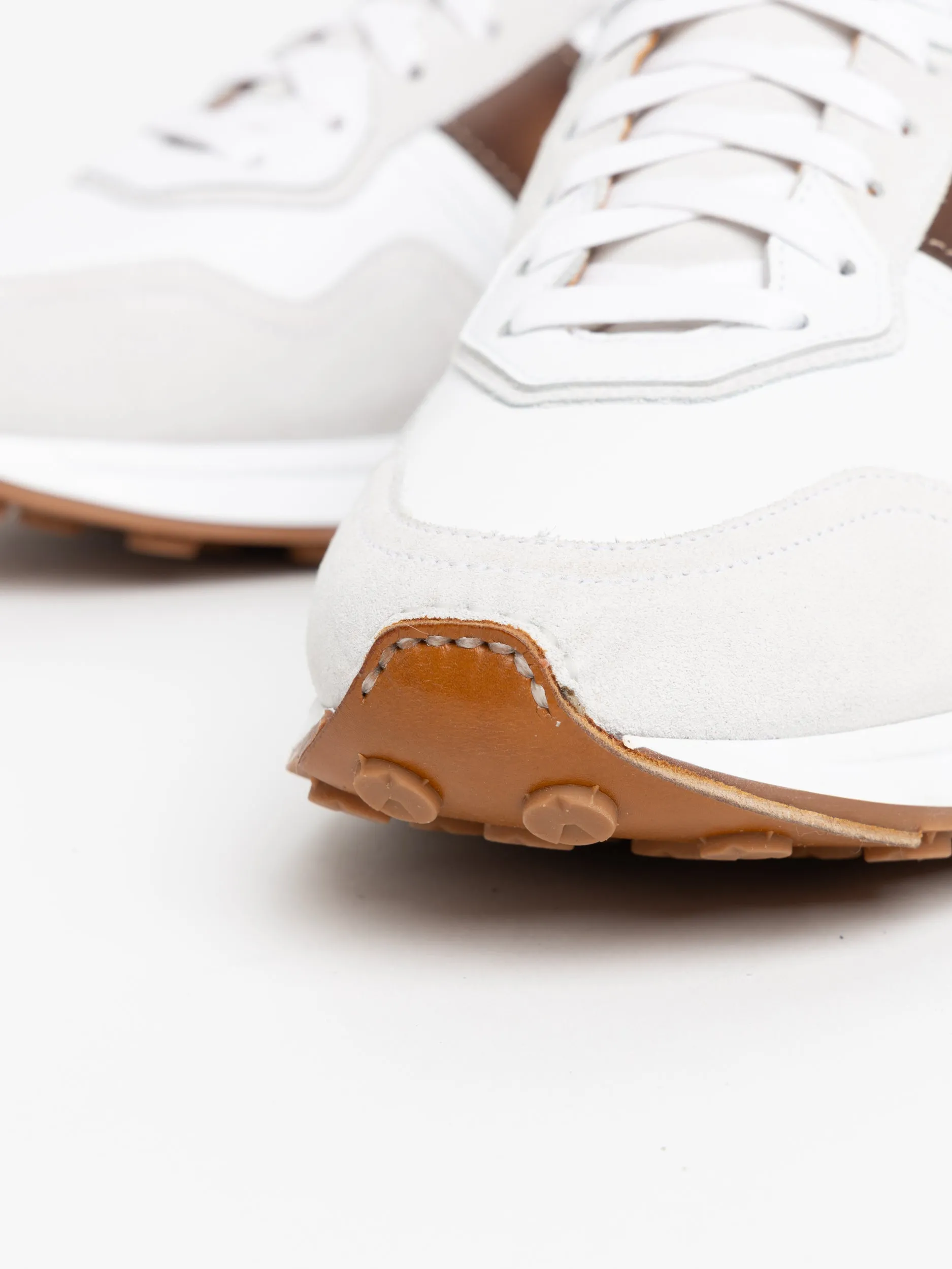 Magnanni White/Brown Leather Romero Sneakers