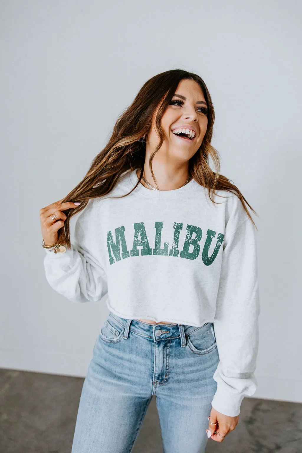 Malibu Cropped Graphic Sweatshirt