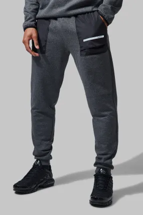 Man Active Marl Tapered Joggers | boohooMAN UK