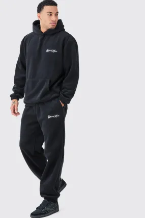 Man Oversized Fleece Hooded Tracksuit | boohooMAN UK